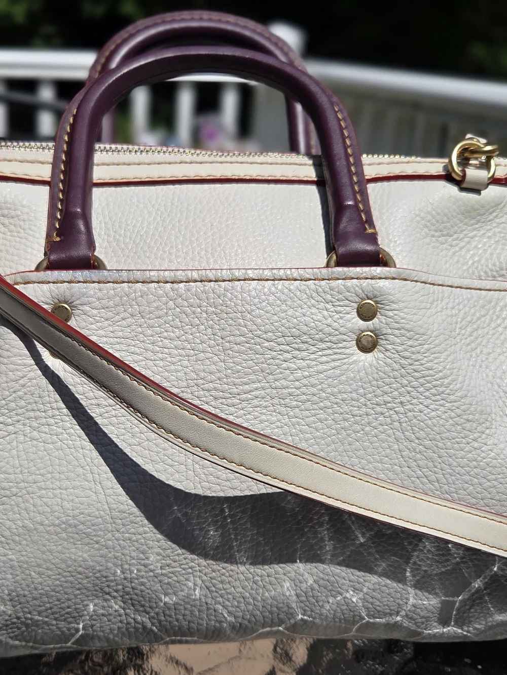 Coach 1941 ROGUE Satchel in Chalk Ivory-Pebbled Glovetanned Leather